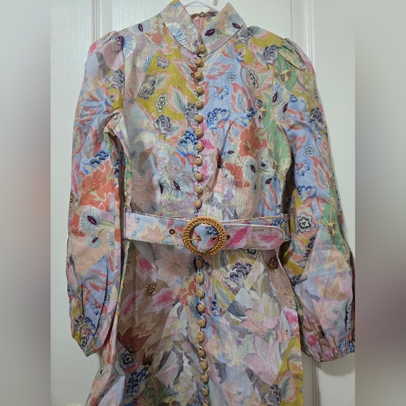Zimmermann Pastel Floral Long Sleeve Dress - Picture 3 of 5